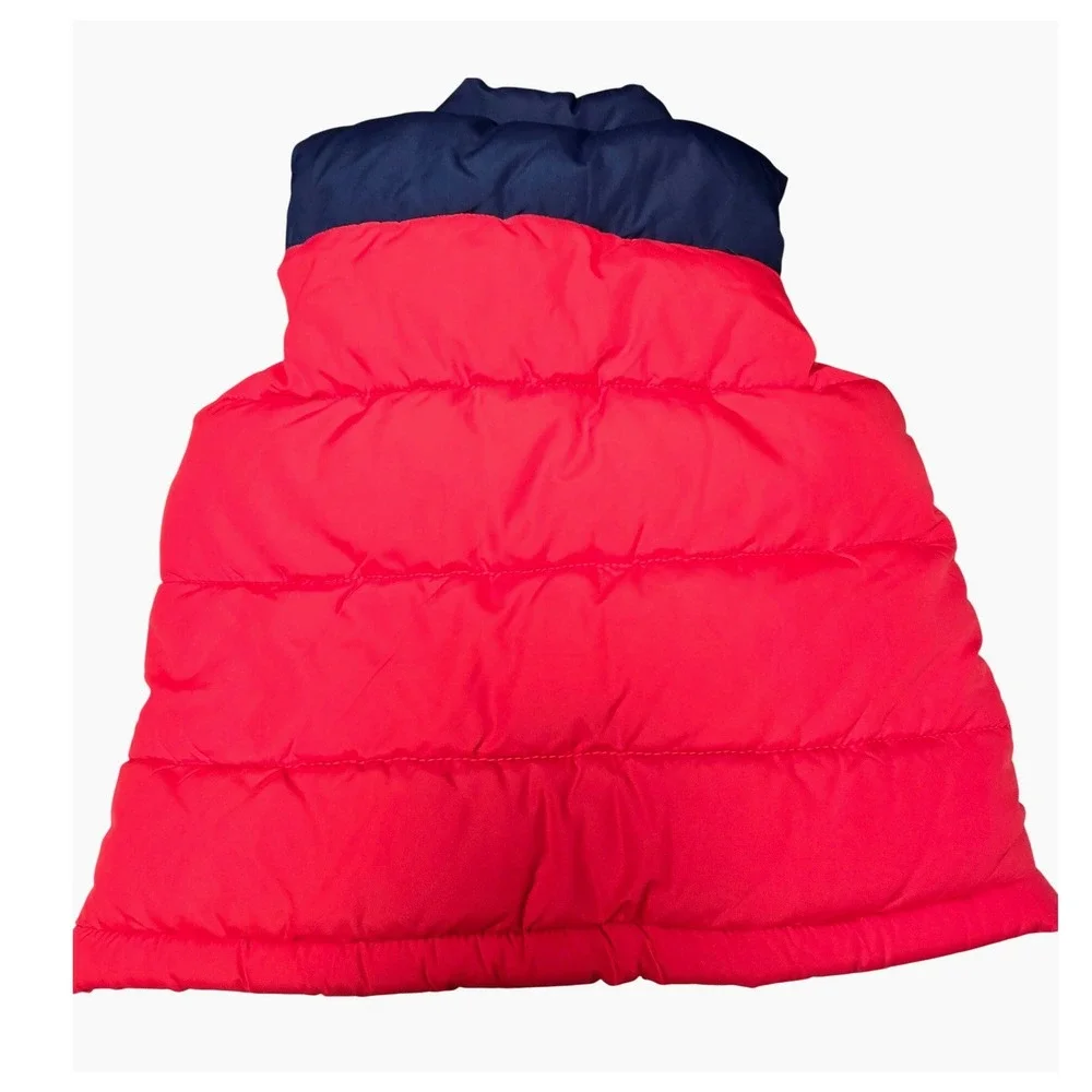Janie and Jack Size 3-4 Red Navy Puffer Vest Colorblock Zip Up